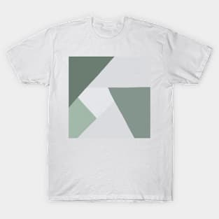 Shades of green in geometric pattern T-Shirt